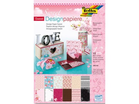 Blok z motywami SWEET A4, 12 ark, 150g, Folia Blok z motywami SWEET A4, 12 ark, 150g, Folia