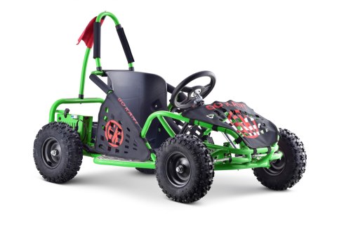 Gokart Fast Dragon na akumulator Zielony 30km/h + Silnik 1000W + Koła pompowane + Regulacja siedzenia + Pasy