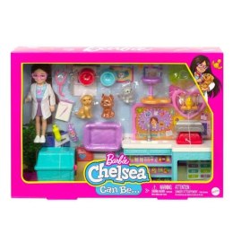 Barbie Chelsea Zestaw weterynarz + lalka