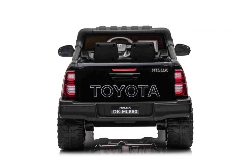 Toyota Hilux na akumulator dla dzieci Czarny + Napęd 4x4 + Pilot + 2 bagażniki + Radio MP3 + LED