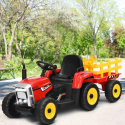 SUPER TRAKTOR BLOW - NA AKUMULATOR Z PRZYCZEPĄ, MIĘKKIE KOŁA, MIEKKIE SIEDZENIE, PILOT/XMX611