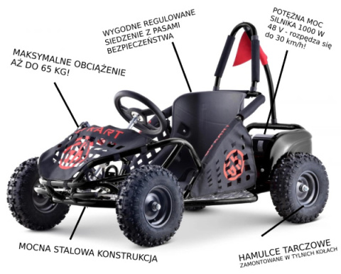 Kart Fast Dragon Buggy dla dziecka z silnikiem 1000W