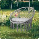 Fotel ogrodowy wiszący huśtawka BOHO szary + poduszka