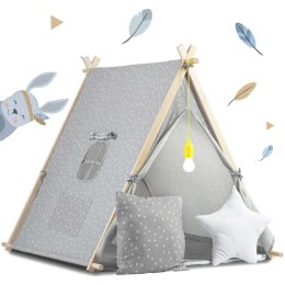 Namiot domek dla dzieci z lampką Nukido - szary