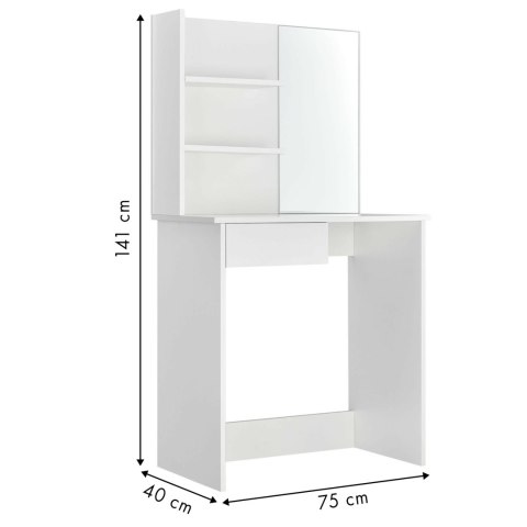 Toaletka kosmetyczna nowoczesna duże lustro półki ModernHome Toaletka kosmetyczna nowoczesna duże lustro półki ModernHome