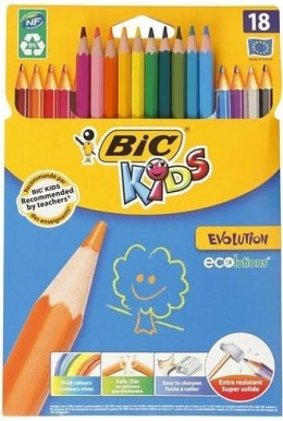 Kredki ołówkowe Kids Evolution 18 kolorów BIC