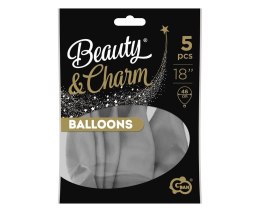 Balony Beauty&Charm pastelowe szare 46cm 5szt