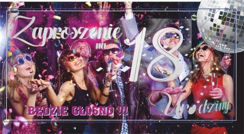 Zaproszenie Urodziny 18 (10szt) Zaproszenie Urodziny 18 (10szt)