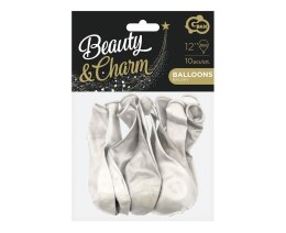 Balony metaliczne Beauty&Charm białe 30cm 10szt