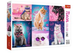 Puzzle 1000 Neon Color Line - Super cats TREFL