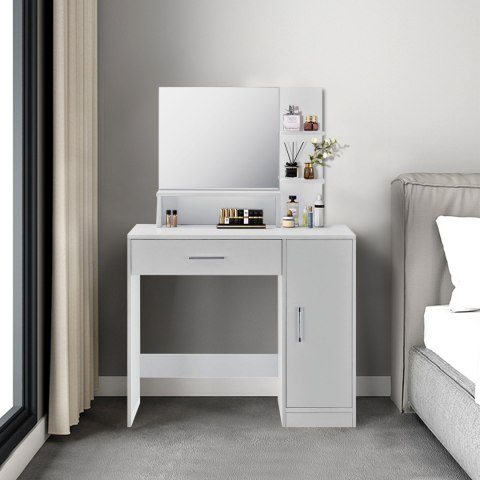 Toaletka kosmetyczna z lustrem nowoczesna biała ModernHome Toaletka kosmetyczna z lustrem nowoczesna biała ModernHome