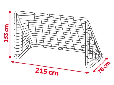 Duża bramka do piłki nożnej, piłkarska 215 x 153 x 76 cm + mata celownicza Duża bramka do piłki nożnej, piłkarska 215 x 153 x 76 cm + mata celownicza