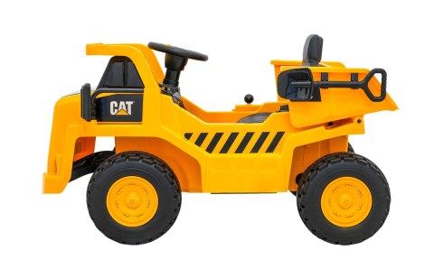Wywrotka Caterpillar na akumulator dla dzieci Żółty + Ruchomy kiper + Łopatka + Megafon + Audio LED + Ekoskóra Wywrotka Caterpillar na akumulator dla dzieci Żółty + Ruchomy kiper + Łopatka + Megafon + Audio LED + Ekoskóra