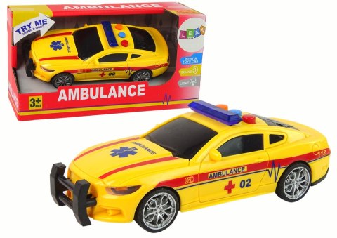 Sportowe Auto Ambulans Światła Dźwięk Żółty Napęd Sportowe Auto Ambulans Światła Dźwięk Żółty Napęd