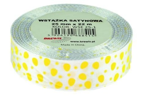 Wstążka satynowa 25mm Wielkanoc WSE25-1 Wstążka satynowa 25mm Wielkanoc WSE25-1