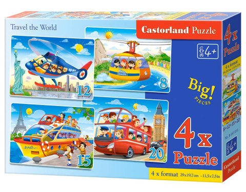 Puzzle 4w1 8,12,15,20-elementów Travel the World Puzzle 4w1 8,12,15,20-elementów Travel the World