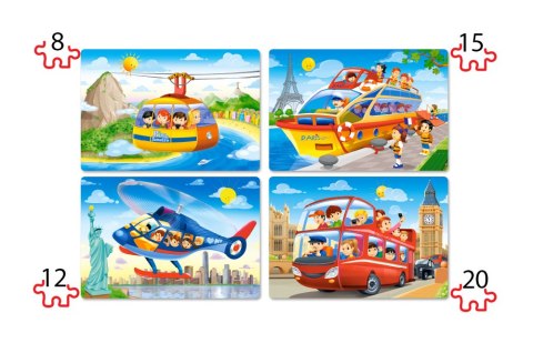 Puzzle 4w1 8,12,15,20-elementów Travel the World Puzzle 4w1 8,12,15,20-elementów Travel the World