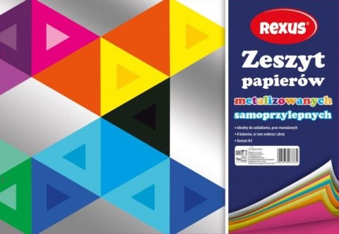Zeszyt papierów metalizowanych samoprzylepnych REXUS A4 8k. Zeszyt papierów metalizowanych samoprzylepnych REXUS A4 8k.