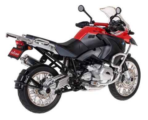 Motocykl BMW R 1200 GS czerwony RASTAR model 1:9 Metalowa karoseria Motocykl BMW R 1200 GS czerwony RASTAR model 1:9 Metalowa karoseria