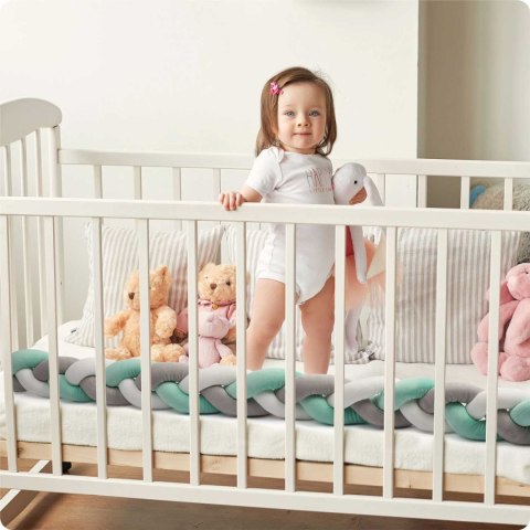 Otulacz do łóżeczka Ricokids 2m - miętowo-szary Otulacz do łóżeczka Ricokids 2m - miętowo-szary
