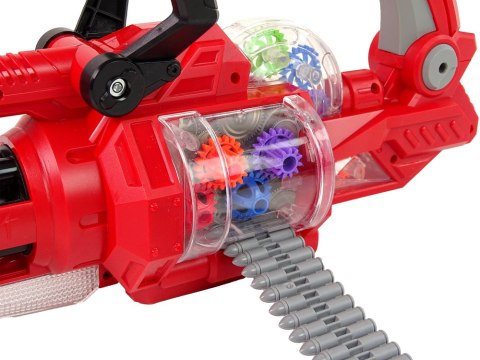 Pistolet Elektyczny Obrotowe Działo Światło Dźwięk Czerwony Pistolet Elektyczny Obrotowe Działo Światło Dźwięk Czerwony