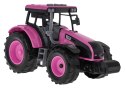 Interaktywny Różowy Traktor dla dzieci 3+ Otwierana maska + Dźwięki + Światła LED