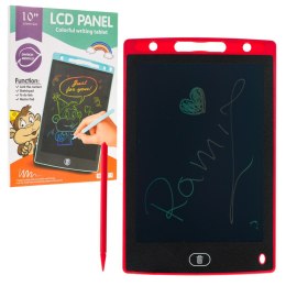 Tablet 10' do rysowania dla dzieci 3+ czerwony + Rysik + Ekran LCD + Kolorowe rysunki
