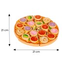 Drewniana pizza do krojenia na rzepy dla dzieci 27 elementów ECOTOYS