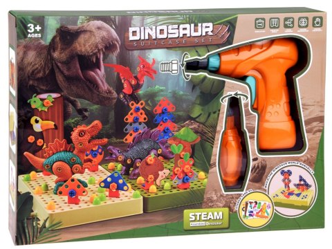 Zestaw do skręcania świat dinozaurów wiertarka śrubki ZA4780