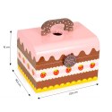 Zestaw drewniana skrzynia słodycze ciasto tort do krojenia 29 elementów