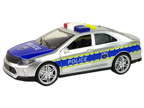 Auto Policyjne 1:14 Napęd Frykcyjny Dźwięki Światło Srebrne Auto Policyjne 1:14 Napęd Frykcyjny Dźwięki Światło Srebrne