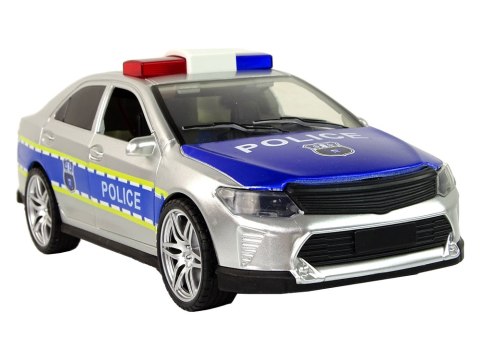 Auto Policyjne 1:14 Napęd Frykcyjny Dźwięki Światło Srebrne Auto Policyjne 1:14 Napęd Frykcyjny Dźwięki Światło Srebrne