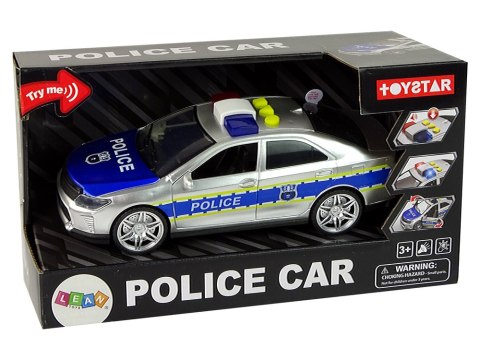 Auto Policyjne 1:14 Napęd Frykcyjny Dźwięki Światło Srebrne Auto Policyjne 1:14 Napęd Frykcyjny Dźwięki Światło Srebrne