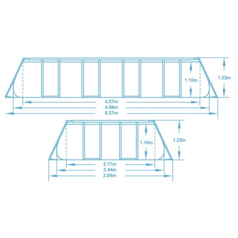 Basen ogrodowy stelażowy 488 x 244 x 122 cm 12w1 Bestway 56670
