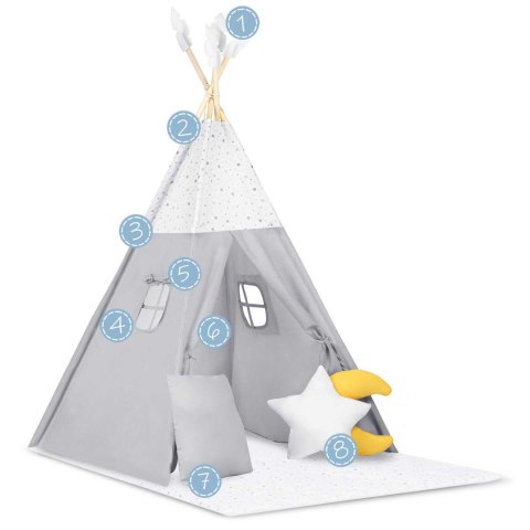 Namiot tipi dla dzieci NK-406 Nukido - jasno szary Namiot tipi dla dzieci NK-406 Nukido - jasno szary