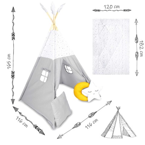 Namiot tipi dla dzieci NK-406 Nukido - jasno szary Namiot tipi dla dzieci NK-406 Nukido - jasno szary