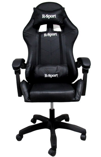 Fotel Gamingowy K3 R-Sport CZARNY dla gracza+masażer Fotel Gamingowy K3 R-Sport CZARNY dla gracza+masażer