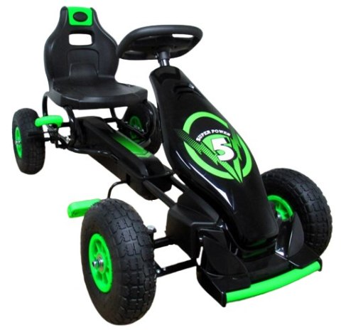 GOKART G8 ZIELONY, gokart dziecięcy, pompowane koła