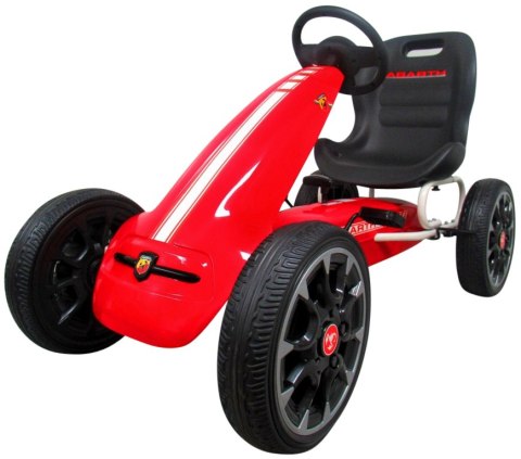 Gokart ABARTH CZERWONY, piankowe koła EVA, hamulec ręczny, licencja