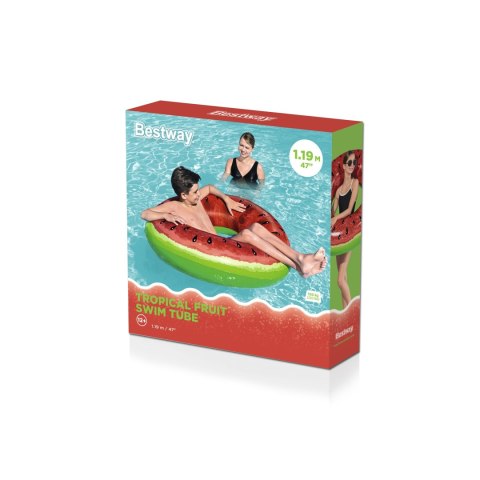 Owocowe Koło dmuchane do pływania Arbuz dla dzieci 12+ i dorosłych BESTWAY 119cm Owocowe Koło dmuchane do pływania Arbuz dla dzieci 12+ i dorosłych BESTWAY 119cm