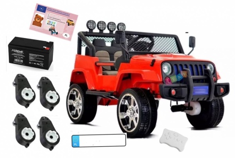 MEGA JEEP SUNSHINE, NAPĘD 4X4, 2X12V, WOLNY START/ MIĘKKIE KOŁA, BLUETOOTH, RADIO EXCLUSIVE/2388