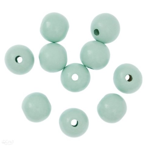 KORALIKI DREWNIANE, KULKI, 2, 5 CM, MIĘTOWE, 10 SZT. KORALIKI DREWNIANE, KULKI, 2, 5 CM, MIĘTOWE, 10 SZT.