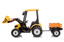 MEGA Traktor D68 Z Przyczepką Żółty Elektryczny 24V Pojazd dla Dzieci