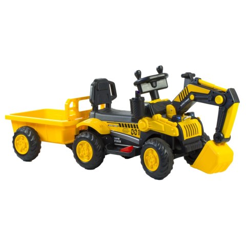 Koparka traktor na akumulator dla dzieci z przyczepą 2 silniki pilot Koparka traktor na akumulator dla dzieci z przyczepą 2 silniki pilot