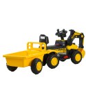 Koparka traktor na akumulator dla dzieci z przyczepą 2 silniki pilot