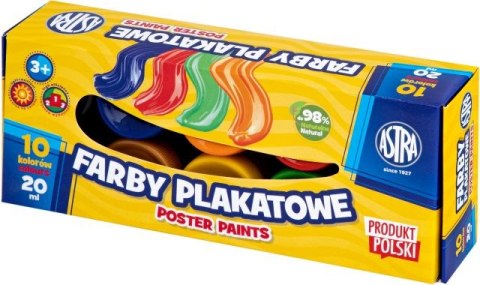 Farby plakatowe Astra 10 kol x 20 ml STANDARD BOX