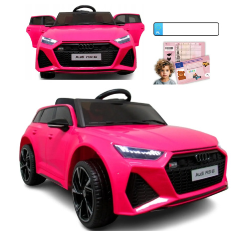 AUDI RS6 GT RÓŻOWY Auto na akumulator EVA Skóra pilot AUDI RS6 GT RÓŻOWY Auto na akumulator EVA Skóra pilot
