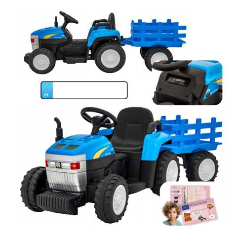 Traktor Z Przyczepą New Holland T7 Niebieski Traktor Z Przyczepą New Holland T7 Niebieski