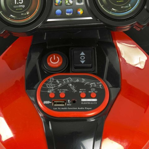 Motor na akumulator pompowane koła skóra MOTO-M-13-CZERWONY Motor na akumulator pompowane koła skóra MOTO-M-13-CZERWONY