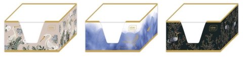 Notes kostka w kubiku INTERDRUK 9x9x5 biała Satin Gold Notes kostka w kubiku INTERDRUK 9x9x5 biała Satin Gold
